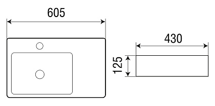 Раковина WeltWasser ELBACH 2223 L 60.5 см, 10000004573 белый глянец