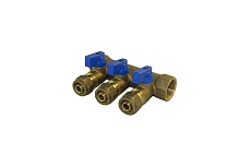 Коллектор с шаровыми кранами SMT 3/4х16х3, 3 выхода 1822Н051603