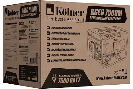 Бензиновый генератор Kolner 7500 Вт KGEG 7500М 8040200186