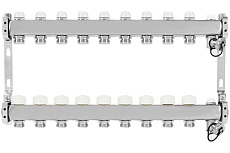 Коллекторная группа из нержавеющей стали ColSys 803 9 выходов, с отсечными, термостатическими и дренажными клапанами и воздухоотводчиками