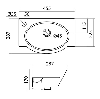 Раковина Santek Форум 1.WH11.0.542 45 L