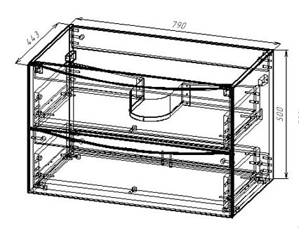 Тумба с раковиной Vincea Mia 80 см (под раковину VCB-3M800) G.White