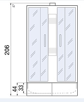 Душевая кабина River Nara Light 90/44 МТ 90x90 хром, матовое, без крыши