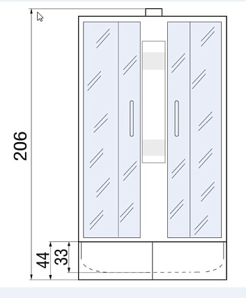 Душевая кабина River Nara Light 90/44 МТ 90x90 хром, матовое, без крыши