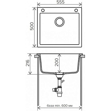 Кухонная мойка Tolero R-111 №923 55.5 см белый