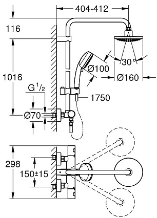 Душевая стойка Grohe New Tempesta Cosmopolitan 27922000