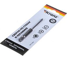 Сверло по стеклу и керамике 3 мм, 4 грани, шестигранный хвостовик Kranz KR-91-0646