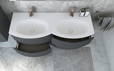 Мебель для ванной Cezares Vague 138 см, двойная раковина Nero opaco