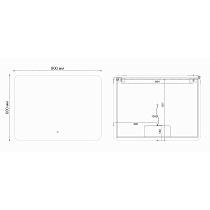 Зеркало Vincea VLM-3BE800 80x60 см, сенсорный выключатель и диммер