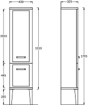 Шкаф пенал Kerama Marazzi Pompei New 43 см белый глянцевый PO.N.150\WHT