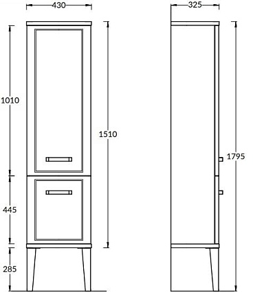 Шкаф пенал Kerama Marazzi Pompei New 43 см белый глянцевый PO.N.150\WHT