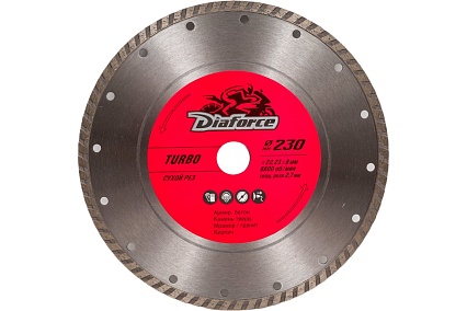 Диск алмазный Turbo 230x22.23x8х2.7 мм, сухой рез Diaforce 501230