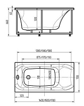 Акриловая ванна Aquatek Альфа 150х70 см