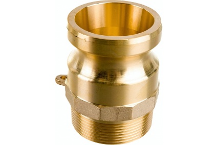 Камлок типа F (ниппель; наружная резьба BSP; 50 мм-2"; латунь) TITAN LOCK TL200FBR