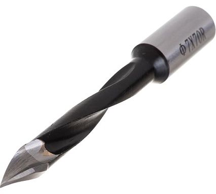 Сверло присадочное усиленное сквозное (7x70 мм; S=10x20 мм; RH) ROTIS 422.0770R