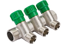 Коллектор KROMWELL с регулируемыми вентилями и переходами на резьбу, 3 выхода EU.ST3078135 3x34x12_k