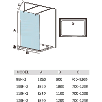 Душевая перегородка WeltWasser WW400 100H-2 100x185 прозрачная, 10000001235