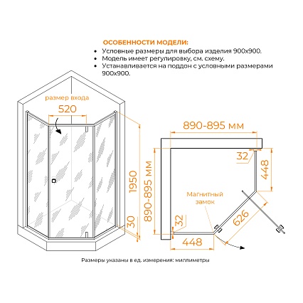 Душевой уголок RGW Hotel HO-088B 90x90 матовое, черный 350608899-24