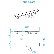 Трап для душа RGW SDR-20B 60 см, черный матовый