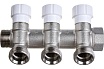 Коллектор НВ 3/4 3х3/4EK Н 40мм никелированный с вентилями Uni-Fitt 402N3330