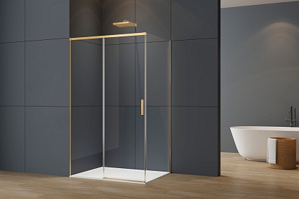 Душевой уголок Vincea Софт 2 (Soft 2) VSR-3SO29011CLG 110x90 брашированное золото, прозрачное