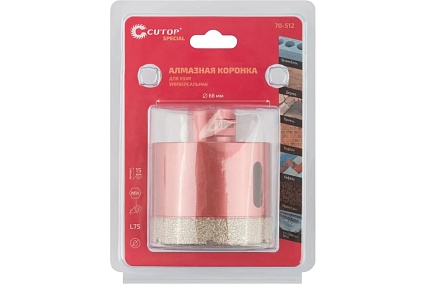 Коронка алмазная универсальная Special 68x15x75 мм, М14 для УШМ CUTOP 70-512