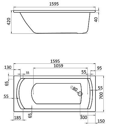 Боковая панель Santek Монако, Тенерифе 150, 160, 170 L