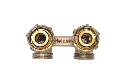 Н-образный клапан Heizen без байпаса, + adapter ek 3/4" x1/2", угловой, комплект 500848B