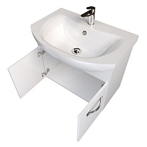 Мебель для ванной 1MarKa Вита 65 см, подвесная, 2 дверцы, белый глянец