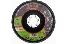 Круг лепестковый торцевой конический циркониевый по нержавеющей стали Tiger Abrasive 00-00001107 SPECIAL PROFI 125x22 мм, P60