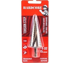 Сверло по металлу шаговое спиральное (4-32 мм; 15 ступеней; Р6М5) Hardcore 144432