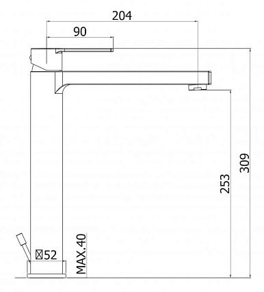 Смеситель для раковины Cezares Ovest OVEST-LSM1-A-01-W0 хром