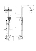 Душевая стойка Wonzon&Woghand Muse Lumia WW-B4174-MW термостат, белый матовый