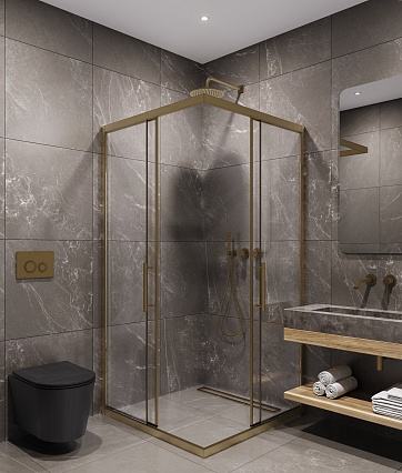 Душевой уголок Timo TKSS-100/17C-8 100x100 прозрачный, матовое золото