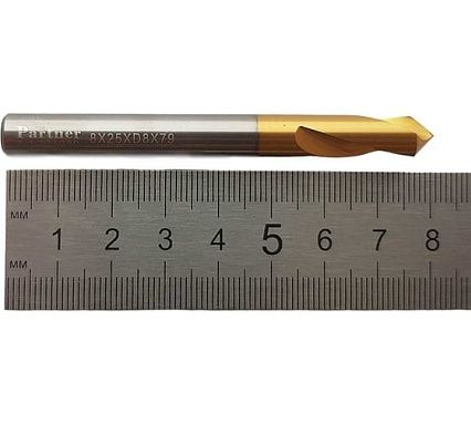 Сверло центровочное Серия 321 (8х79 мм, HSSE, TiN, 90°) Partner 321080