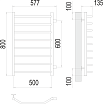 Полотенцесушитель водяной Terminus Виктория П8 500x800 БП600, 4670078530127