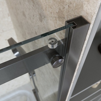 Душевой уголок BelBagno MARINO-2-A-2-90-C-GM 90x90 прозрачный, оружейная сталь