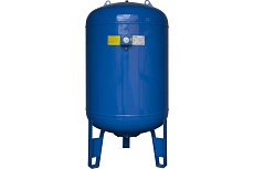 Бак вертикальный с ножками и манометром 500 л, 25 бар, 1 1/4&quot;, синий, замен. мембрана EPDM CRUWA 500 VM 25BL