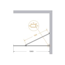 Душевая перегородка Cezares LIBERTA-L-1-TB-100-BR-NERO 100x195 бронза, профиль черный