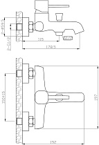 Смеситель для ванны Orange Karl M05-100b черный