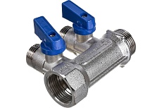 Коллектор СТМ 2 выхода, шаровой кран, наружная резьба, 3/4х1/2 C2MB3412