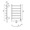Полотенцесушитель электрический Domoterm Лаура П6 600x800 ER ТЭН справа, хром