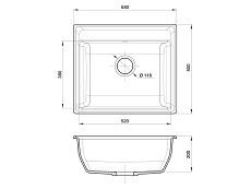 Кухонная мойка GranFest Vertex GF-V-580 58 см черный, мрамор