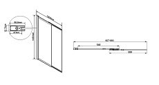 Шторка для ванны Vincea VSB-1E100CLB 100x140 черный, прозрачное