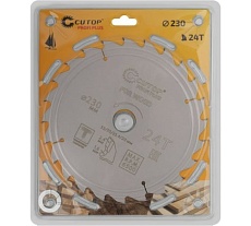 Диск пильный с тефлоновым покрытием по дереву Profi plus 230x1.6/2.4x32/30/25.4/20 мм, 24Т CUTOP 75-23024Т