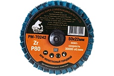 Круг лепестковый торцевой по металлу (50х22 мм; Р80; крепление Roloc) Русский Мастер РМ-70242