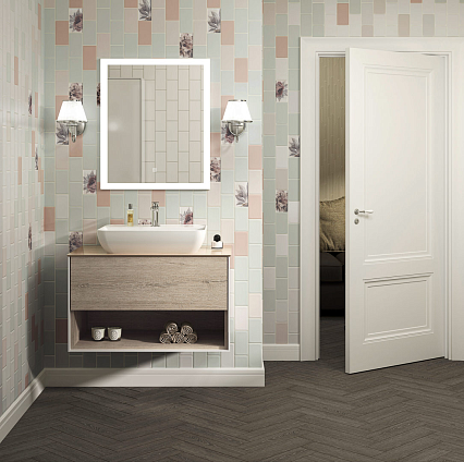 Керамическая плитка Kerama Marazzi Тортона розовый светлый 7.4х15 см, 16077