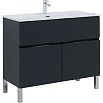 Мебель для ванной Aquanet Алвита New 100 см 1 ящик, 2 дверцы, антрацит