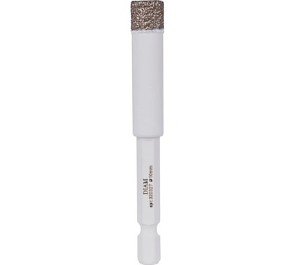 Сверло алмазное 10x35 мм, 1/4 HEX-E Extra Line V-TECH (в.спекание) Diam 320327