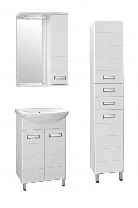 Зеркальный шкаф Style Line Ирис 55x83 см с подсветкой, белый ЛС-00000018